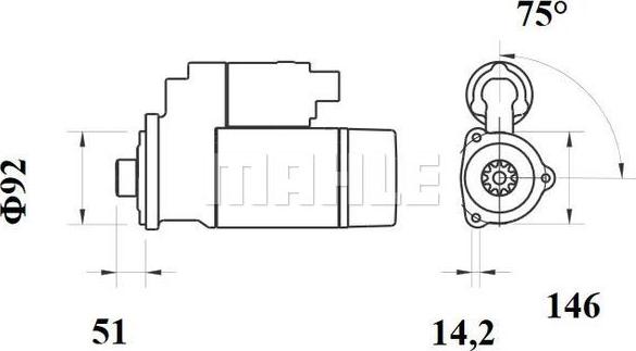 MAHLE MS 781 - Käynnistinmoottori inparts.fi