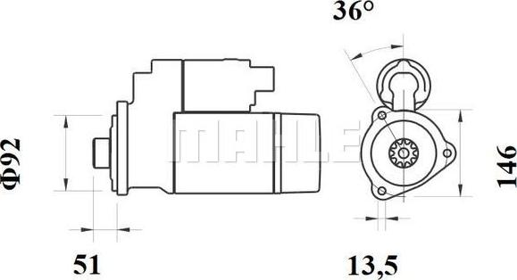 MAHLE MS 783 - Käynnistinmoottori inparts.fi