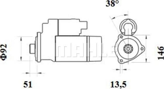 MAHLE MS 770 - Käynnistinmoottori inparts.fi