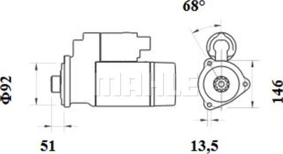 MAHLE MS 778 - Käynnistinmoottori inparts.fi