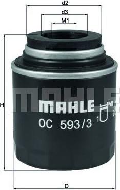 MAHLE OC 593/3 - Öljynsuodatin inparts.fi