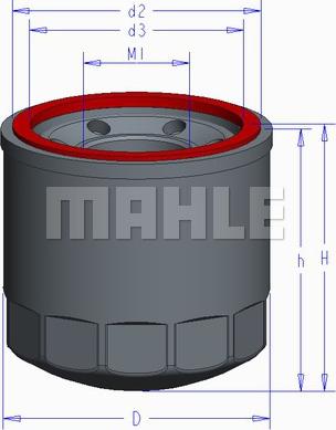 MAHLE OC 1050 - Öljynsuodatin inparts.fi