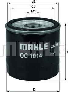 MAHLE OC 1014 - Öljynsuodatin inparts.fi