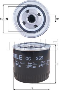 MAHLE OC 269 - Öljynsuodatin inparts.fi