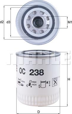 MAHLE OC 238 - Öljynsuodatin inparts.fi