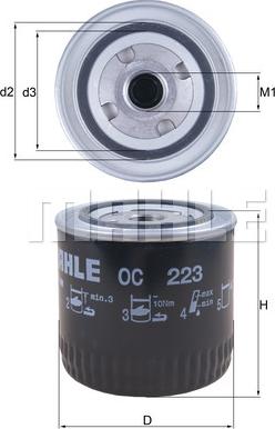 MAHLE OC 223 - Öljynsuodatin inparts.fi