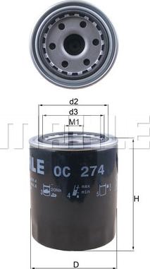 MAHLE OC 274 - Öljynsuodatin inparts.fi