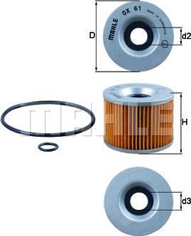 MAHLE OX 61D - Öljynsuodatin inparts.fi