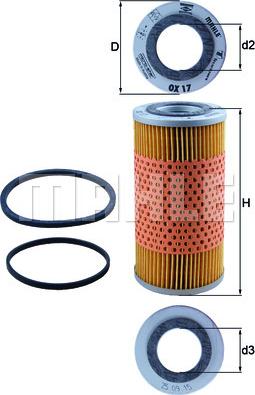 MAHLE OX 17D - Öljynsuodatin inparts.fi