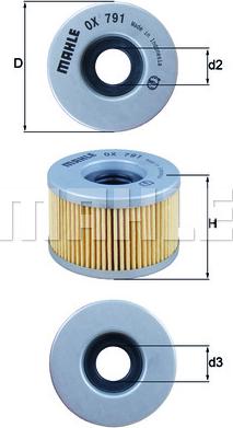 MAHLE OX 791 - Öljynsuodatin inparts.fi