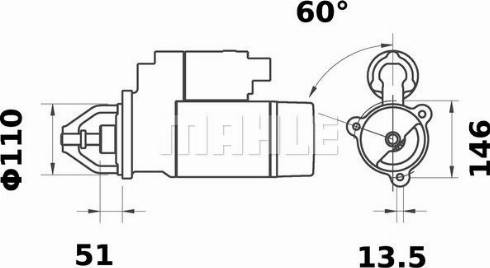 MAHLE 11139165 - Käynnistinmoottori inparts.fi