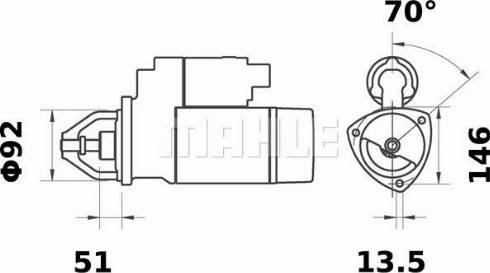 MAHLE 11139162 - Käynnistinmoottori inparts.fi