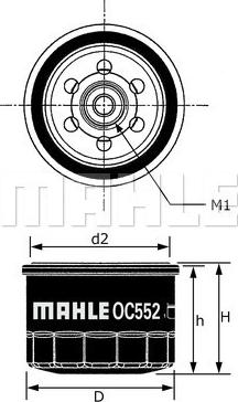 MAHLE OC 552 - Öljynsuodatin inparts.fi