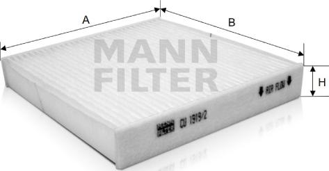 Mann-Filter CU 1919/2 - Suodatin, sisäilma inparts.fi