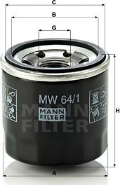 Mann-Filter MW 64/1 - Öljynsuodatin inparts.fi