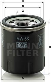 Mann-Filter MW 68 - Öljynsuodatin inparts.fi