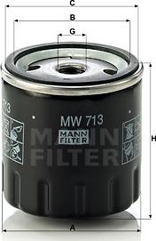 Mann-Filter MW 713 - Öljynsuodatin inparts.fi