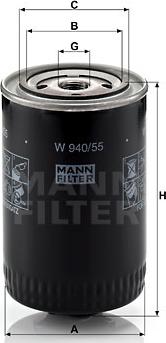 Mann-Filter W 940/55 - Öljynsuodatin inparts.fi