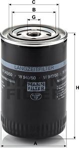 Mann-Filter W 940/50 - Öljynsuodatin inparts.fi