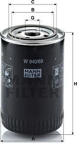 Mann-Filter W 940/69 - Öljynsuodatin inparts.fi