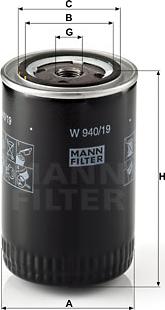 Mann-Filter W 940/19 - Öljynsuodatin inparts.fi