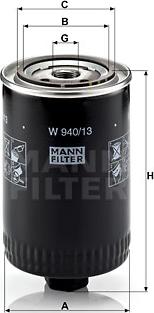 Mann-Filter W 940/13 - Öljynsuodatin inparts.fi