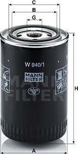 Mann-Filter W 940/1 - Öljynsuodatin inparts.fi