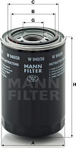 Mann-Filter W 940/38 - Öljynsuodatin inparts.fi