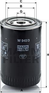 Mann-Filter W 940/3 - Öljynsuodatin inparts.fi