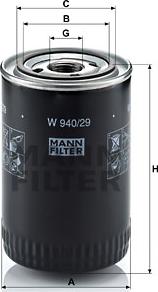 Mann-Filter W 940/29 - Öljynsuodatin inparts.fi
