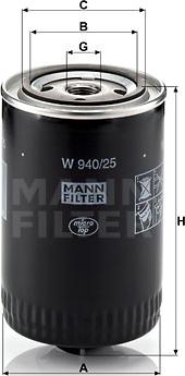 Mann-Filter W 940/25 - Öljynsuodatin inparts.fi