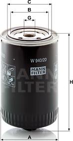 Mann-Filter W 940/20 - Öljynsuodatin inparts.fi