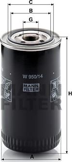 Mann-Filter W 950/14 - Öljynsuodatin inparts.fi