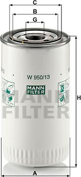 Mann-Filter W 950/13 - Öljynsuodatin inparts.fi