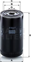 Mann-Filter W 950/17 - Öljynsuodatin inparts.fi