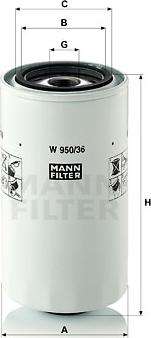 Mann-Filter W 950/36 - Öljynsuodatin inparts.fi