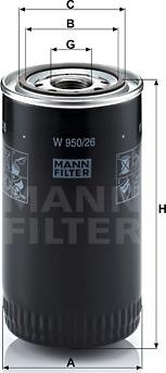 Mann-Filter W 950/26 - Öljynsuodatin inparts.fi