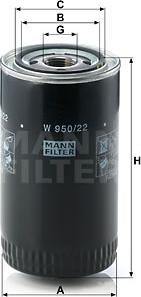 Mann-Filter W 950/22 - Öljynsuodatin inparts.fi