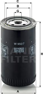 Mann-Filter W 950/7 - Öljynsuodatin inparts.fi