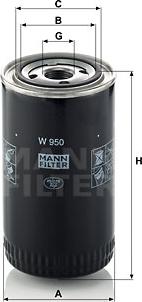 Mann-Filter W 950 - Öljynsuodatin inparts.fi