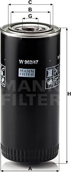 Mann-Filter W 962/47 - Öljynsuodatin inparts.fi