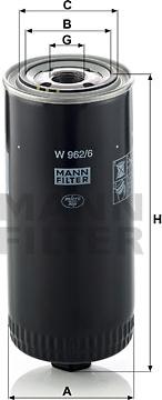 Mann-Filter W 962/6 - Öljynsuodatin inparts.fi