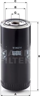Mann-Filter W 962/14 - Öljynsuodatin inparts.fi