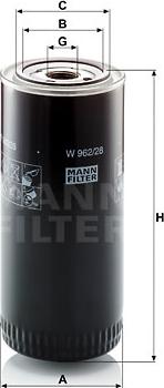 Mann-Filter W 962/28 - Öljynsuodatin inparts.fi