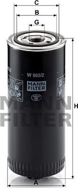 Mann-Filter W 962/2 - Öljynsuodatin inparts.fi