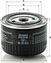 Mann-Filter W 914/4 - Öljynsuodatin inparts.fi
