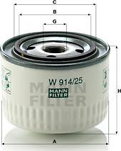 Mann-Filter W 914/25 - Hydrauliikkasuodatin, automaattivaihteisto inparts.fi