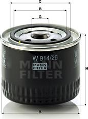 Mann-Filter W 914/26 - Öljynsuodatin inparts.fi