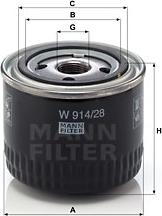 Mann-Filter W 914/28 - Öljynsuodatin inparts.fi