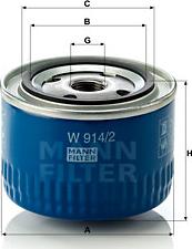 Mann-Filter W 914/2 - Öljynsuodatin inparts.fi